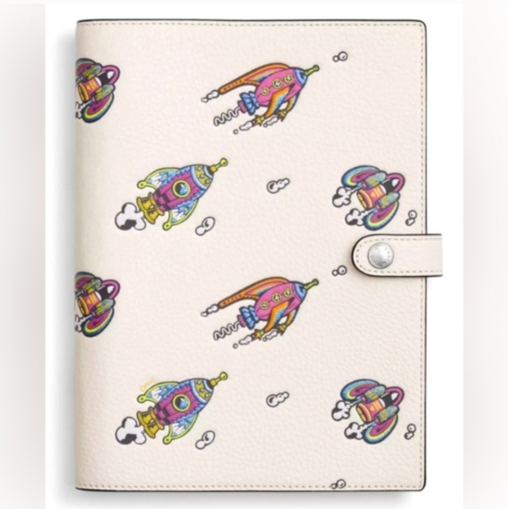 Coach Rocket Notebook White Cream Multicolored Rockets New Never Used Rare